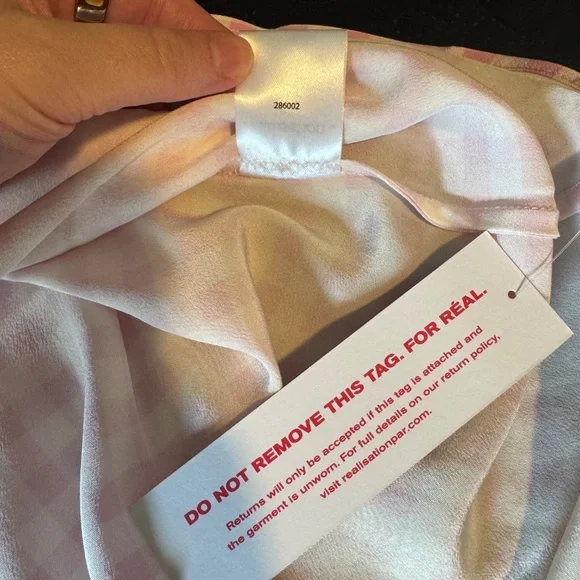 NWT Realisation Par Elsa Silk Midi Dress in Pink Gingham Size Medium M - Picture 11 of 11